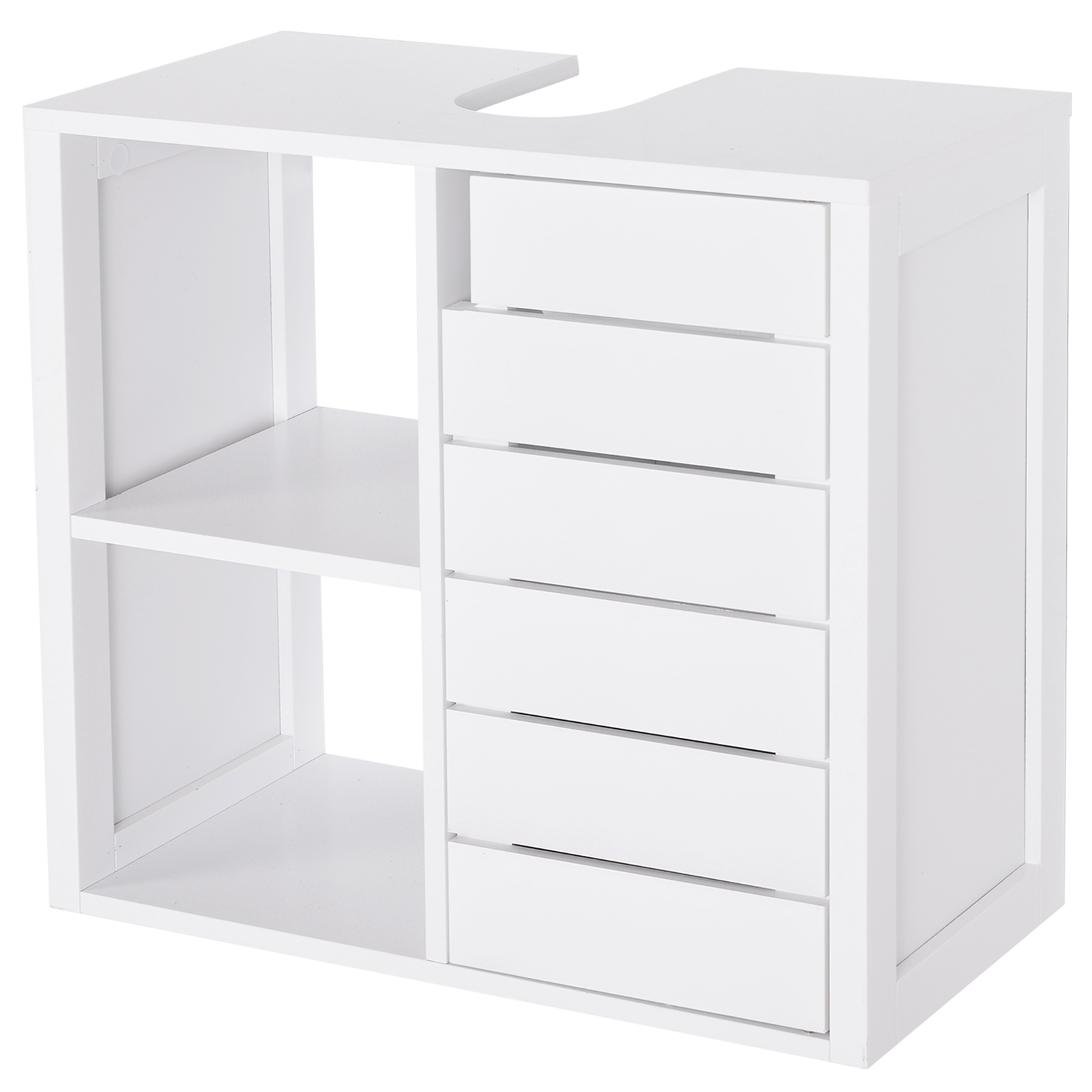 Mueble Bajo para Baño con Estantes y Armario 60x30x54 cm Blanco | eBay